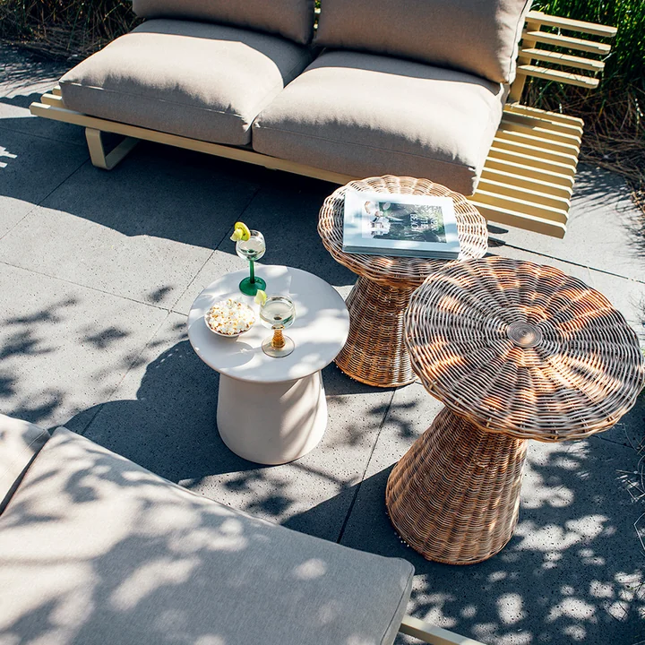 HKliving - Rattan Beistelltisch, high, Ø 48 cm, natural