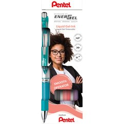 Stylo roller à encre gel EnerGel XmRT, set de 4