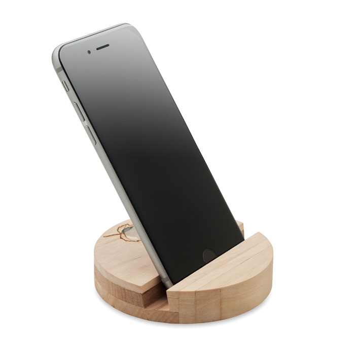 GiftRetail MO6691 - GROW ROUND STAND Support de téléphone en bouleau
