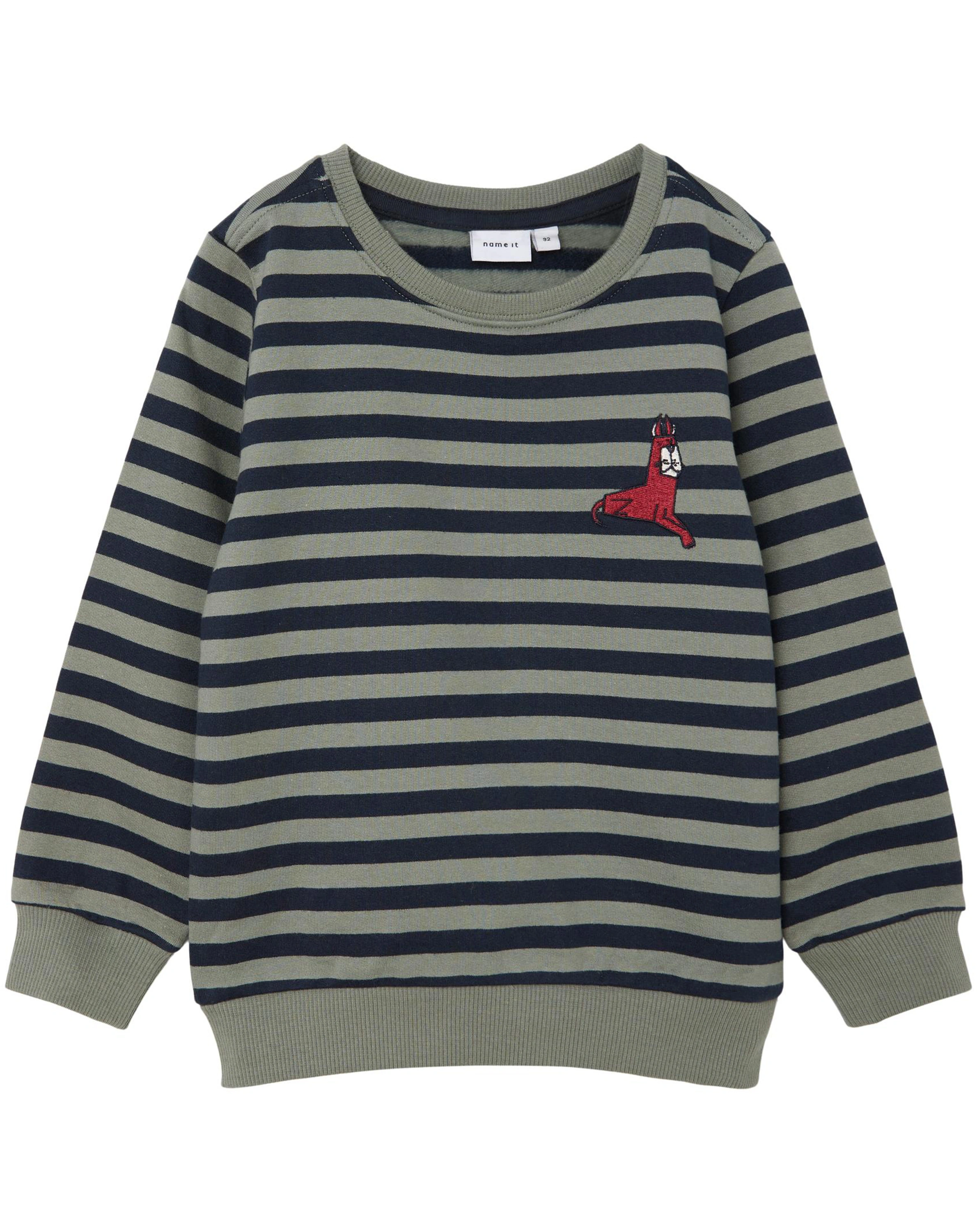 Sweatshirt NMMRANANDOG gestreift in agave green
