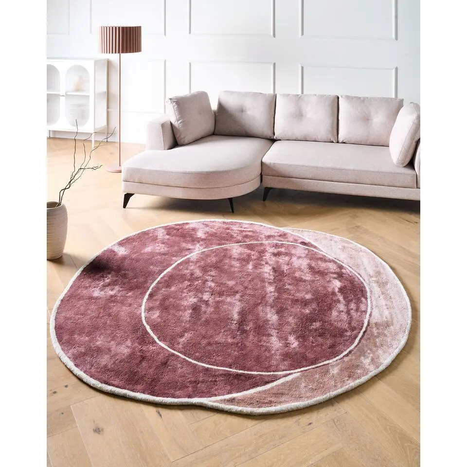 KANRACH - Vloerkleed - Roze - 200 x 200 cm - Viscose