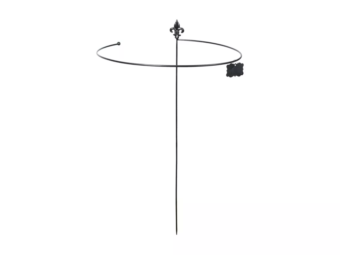 Tuteur à plantes rond en acier fleurs de lys 52 cm