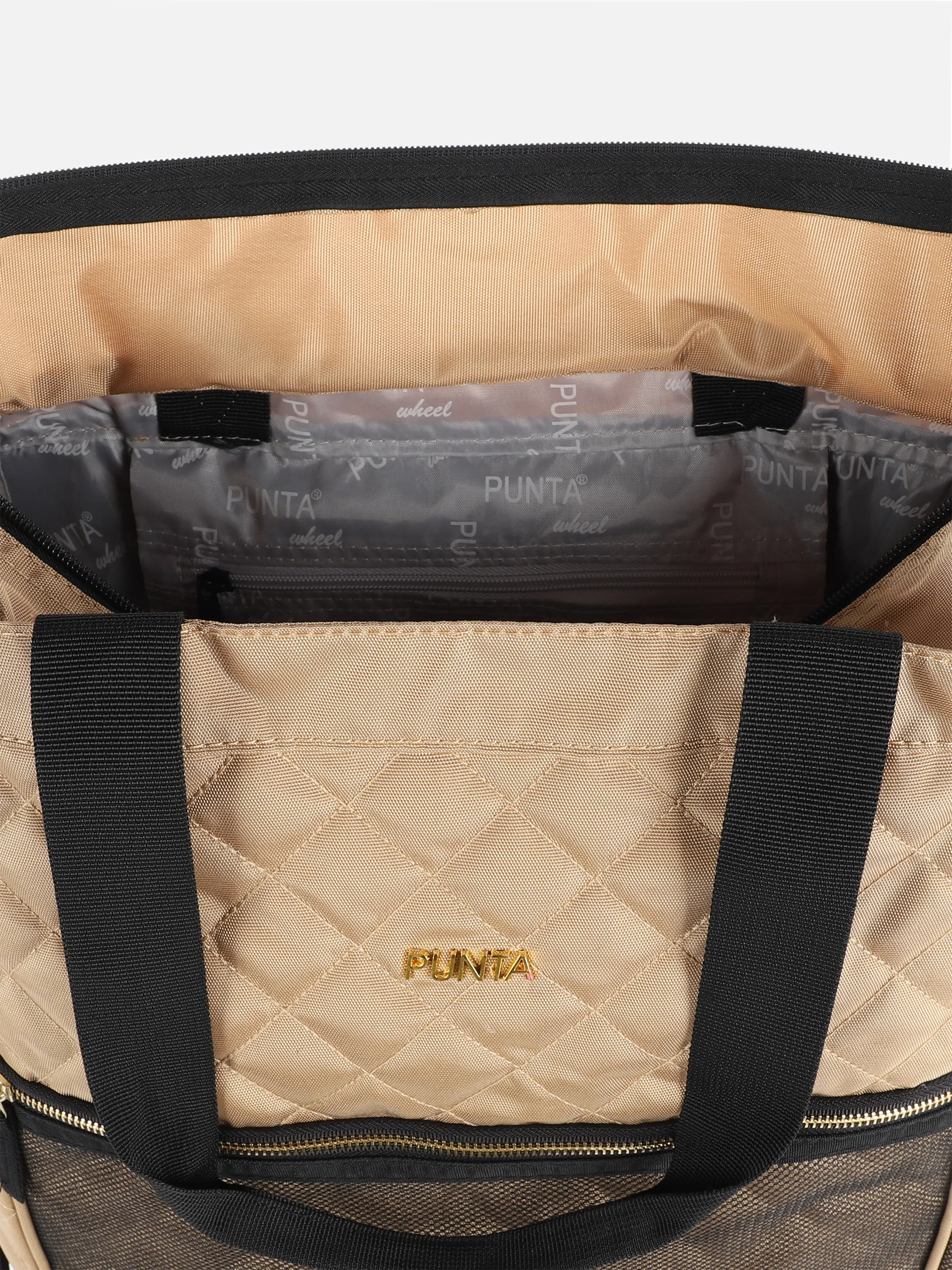 Tasche zum Rollen mit vielen Details