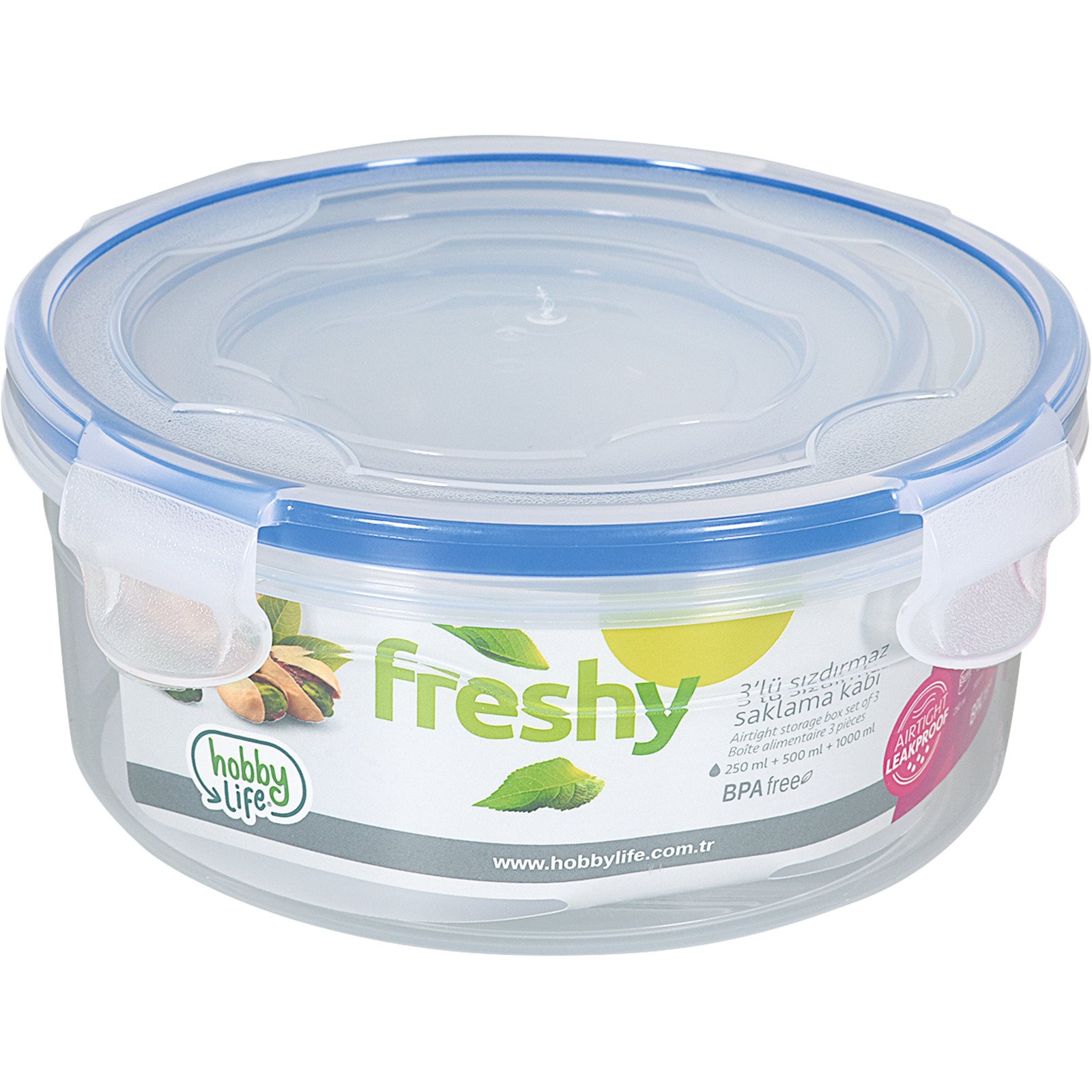 Frischhaltedosen 0.25+0.5+1l 3tlg rund