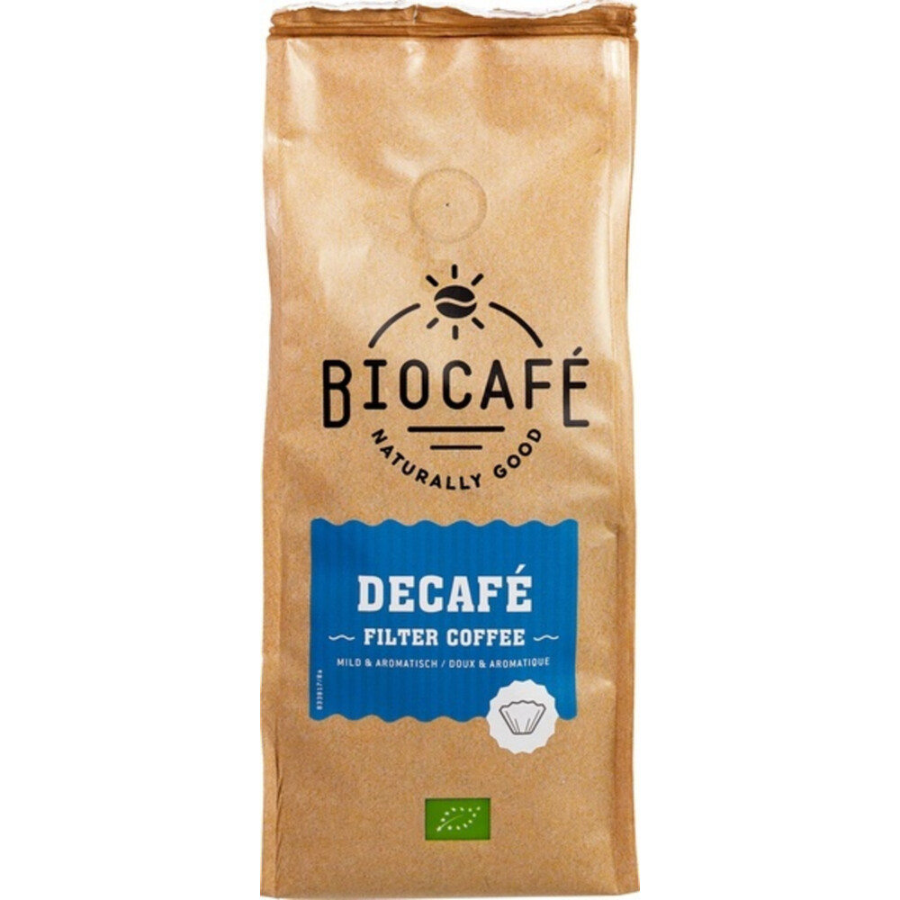 Biocafe Filterkoffie Cafeïnevrij Biologisch250 gr