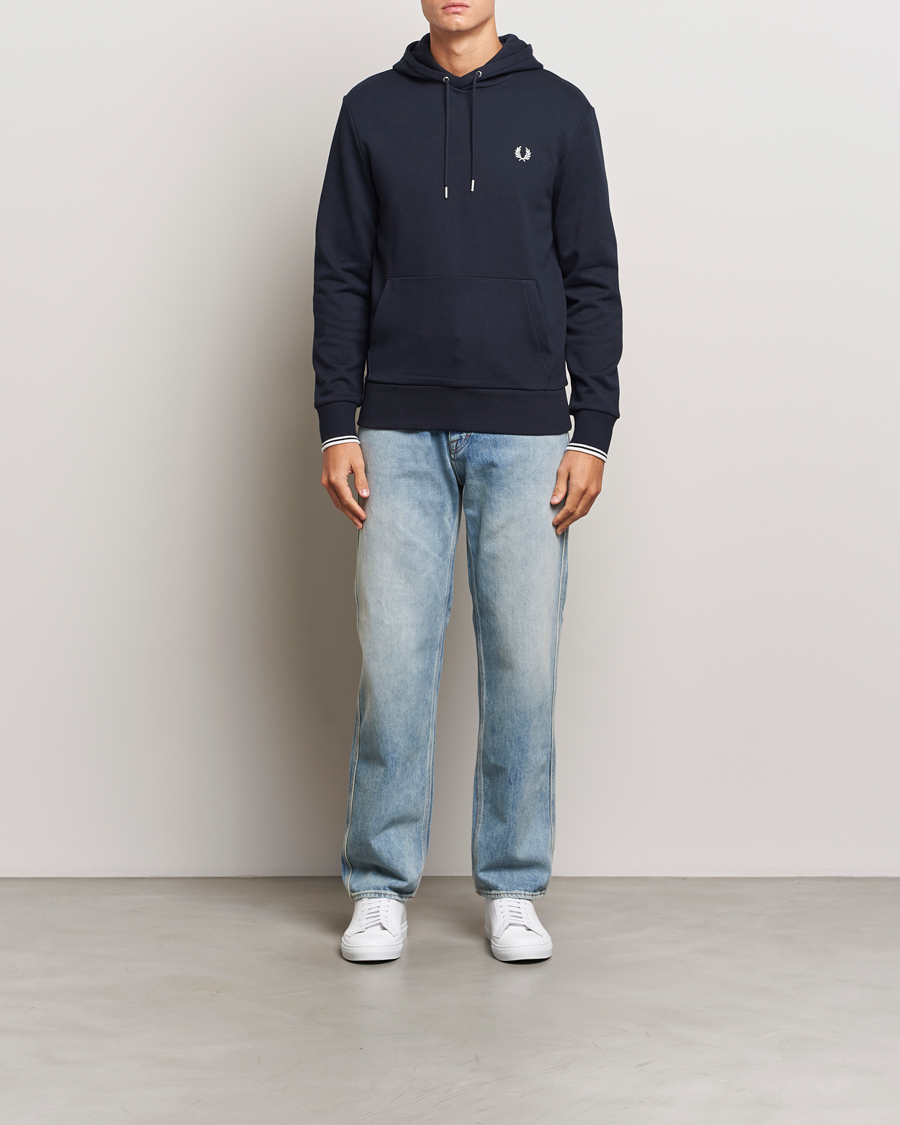 Fred Perry Tipped Hoodie Navy