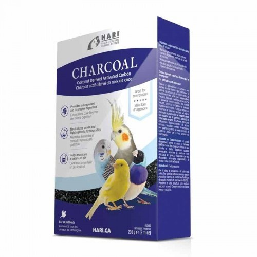 Carvão vegetal Hari para pássaros pequenos, sabor natural.