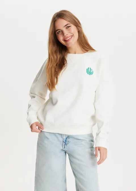 Sweater met print better sun off-white (WIT.O)