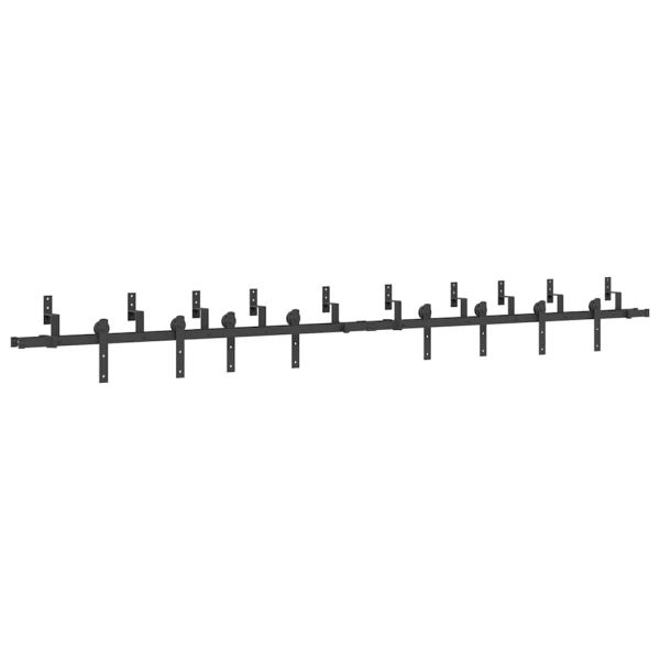 Kit de Ferragens para Porta Deslizante 366 cm Aço Preto - 843400901