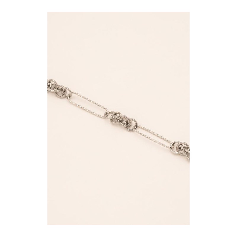 Bracelet en acier maille argentée, chaînette réglable