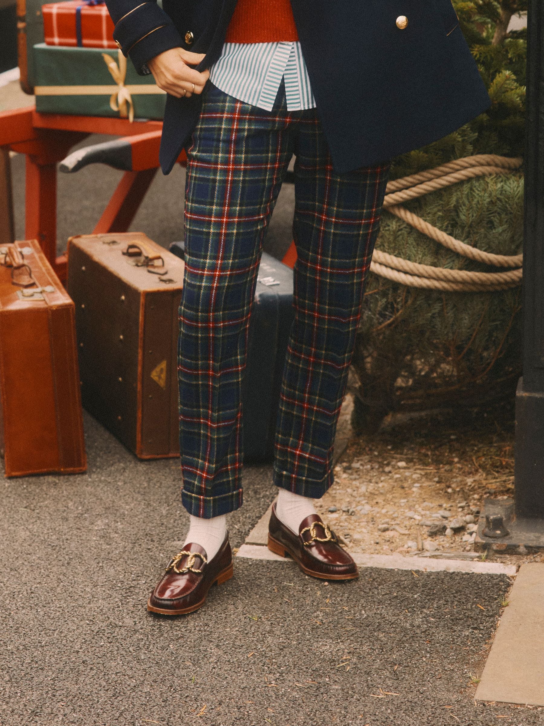 Joules Cora tapered tweed broek