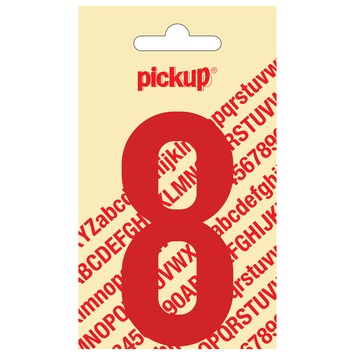 Pickup plakcijfer 8 rood glans 90 mm