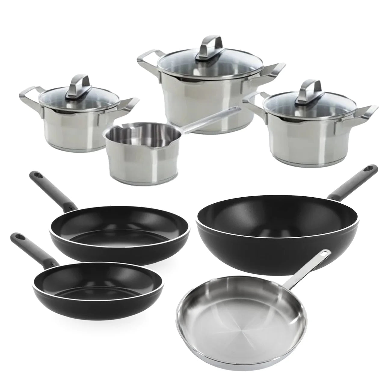 BK Premium  pannenset 8-delig met Gratis panbeschermers