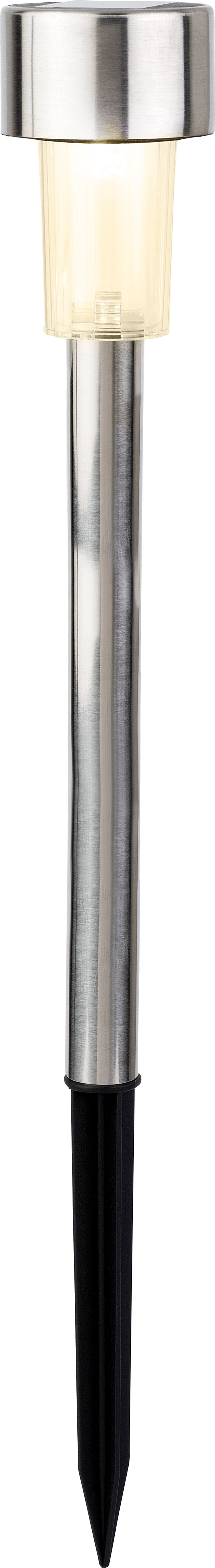 Lumineo Solar solar tuinsteker zilver D 4,5 H 24 cm