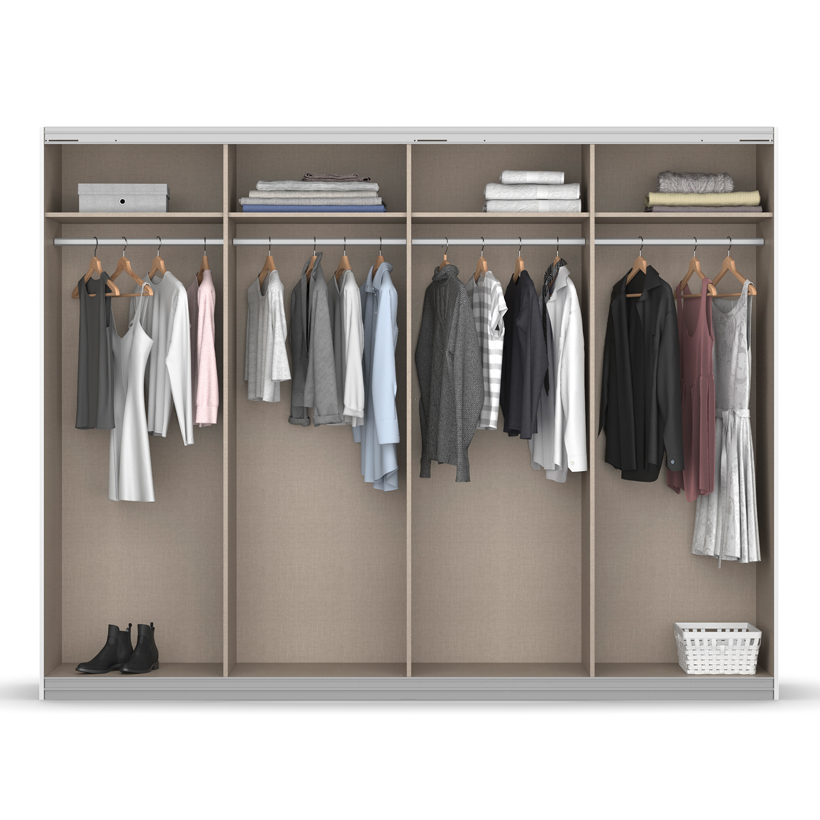 Schwebetürenschrank - Sonoma Eiche - 4-türig - 271x211 cm