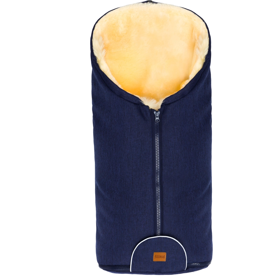 fillikid Winterfußsack Pamir für Babyschale Echtfell Blau Melange