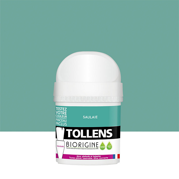 Testeur de peinture murs et plafonds Biorigine Tollens velours saulaie 50ml