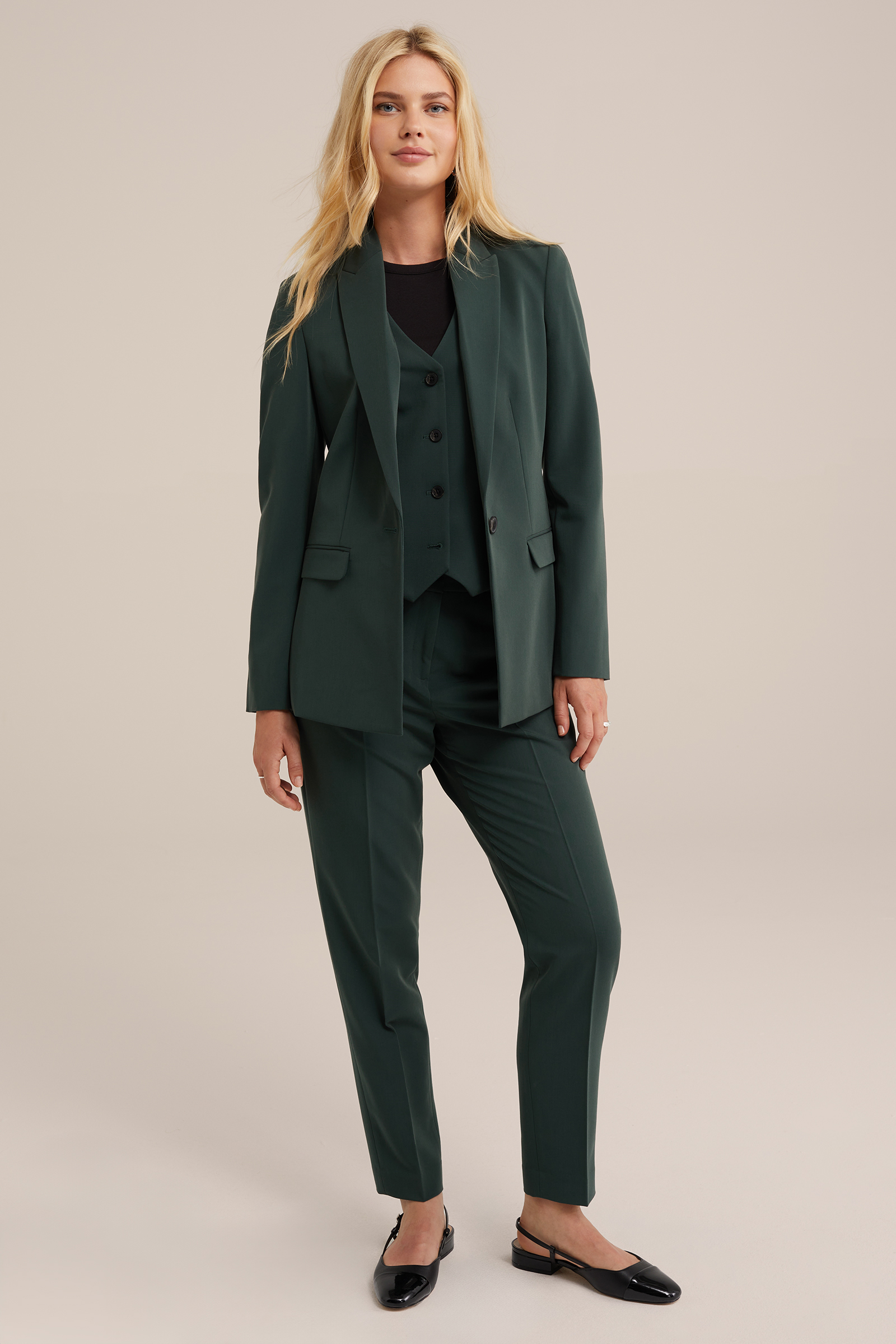 getailleerde gilet WE Fashion Donkergroen