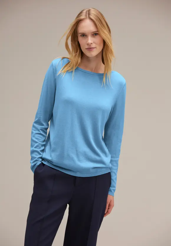 U-Boot Ausschnitt Pullover - gentle blue