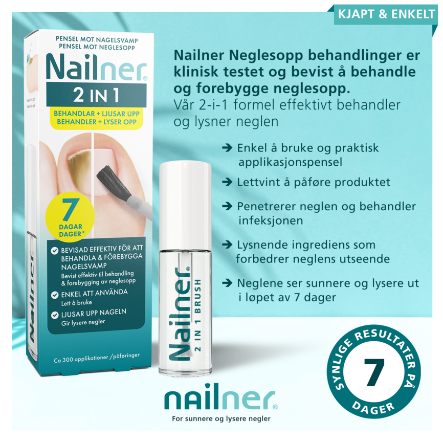 Nailner 2-i-1 Pensel mot neglesopp 5 ml