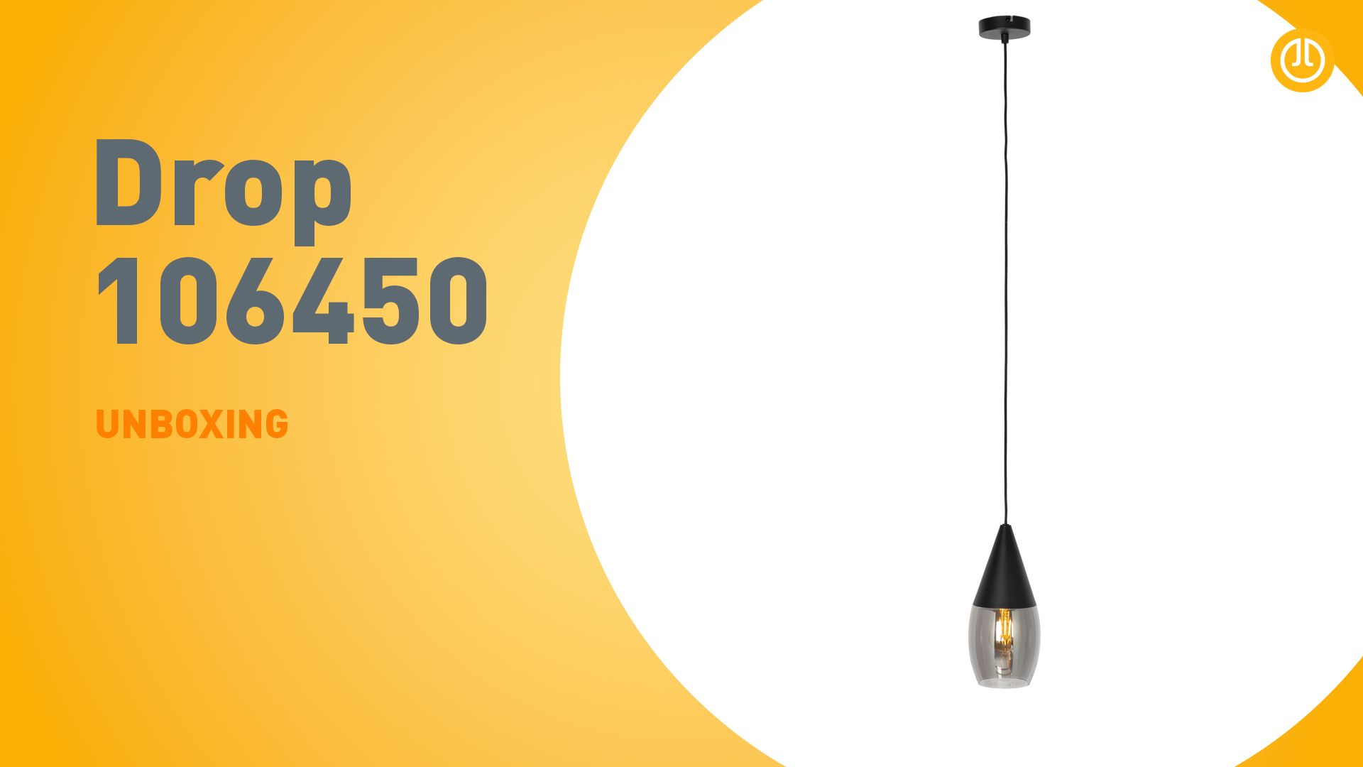Moderne hanglamp zwart met smoke glas - Drop
