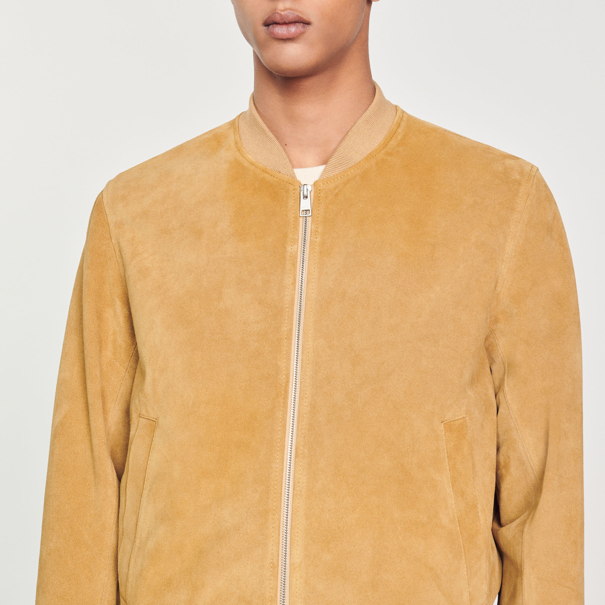 Blouson en cuir suede