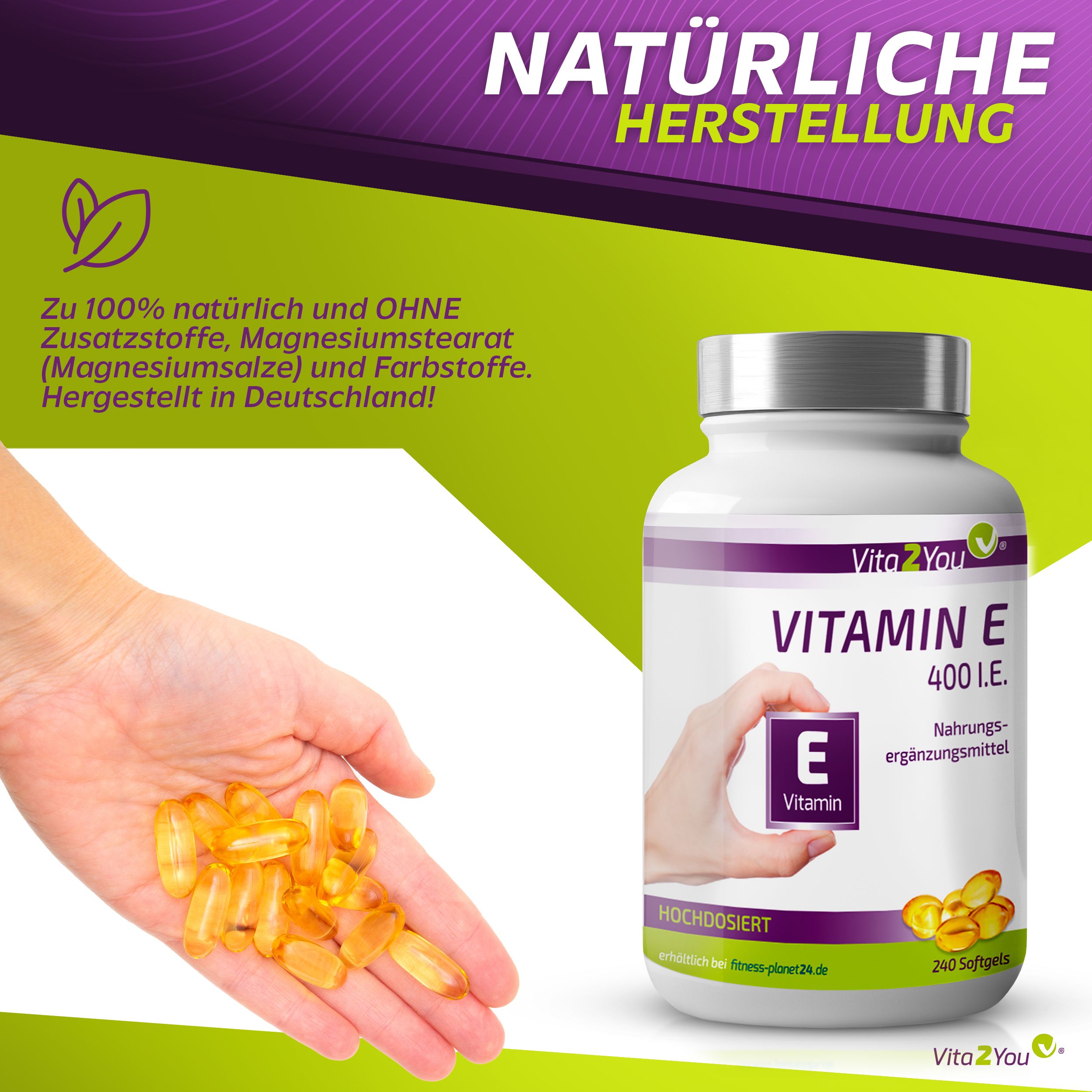 Vita2You Vitamin E 400 IE Kapseln