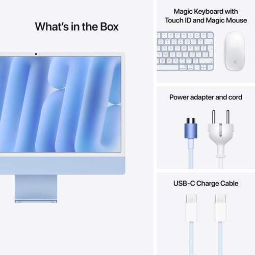 Apple iMac 24 inch M4 (10 core CPU/10 core GPU) 16GB/512GB Blauw AZERTY