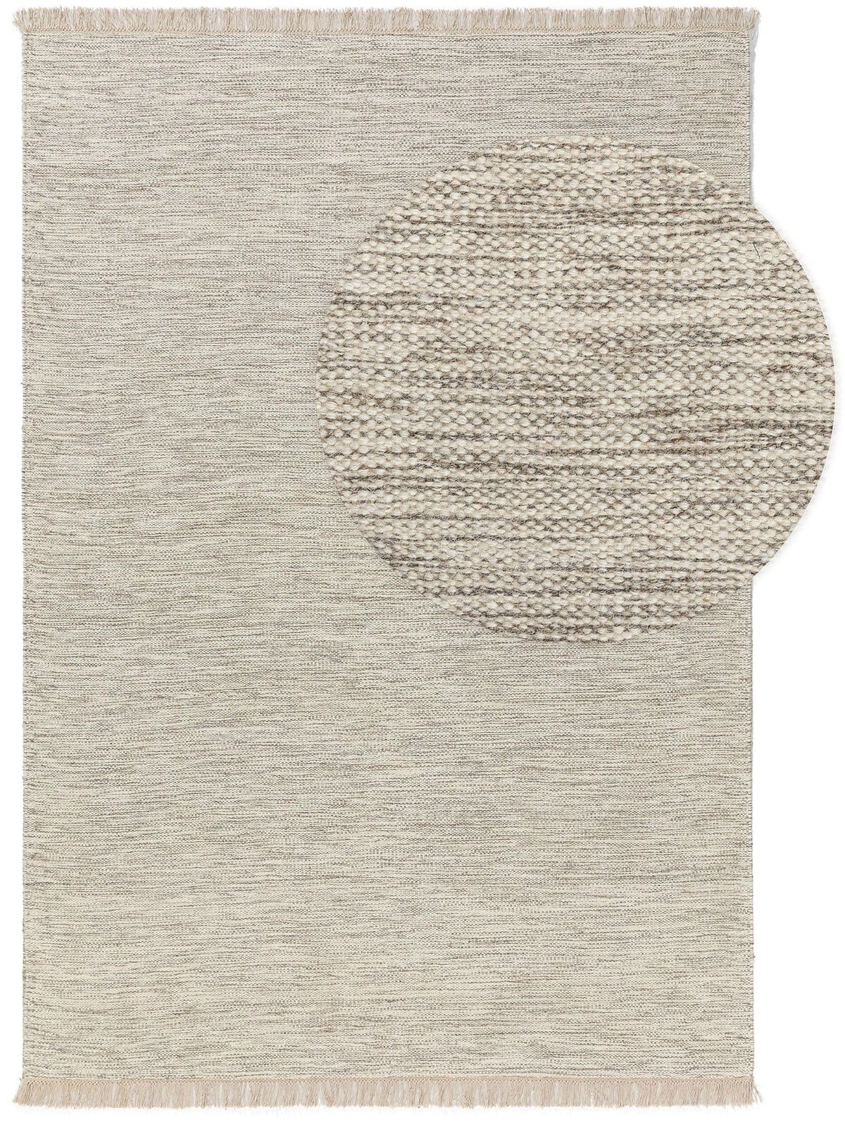benuta pure Wollteppich SILAS 140 x 200 cm cream/grau