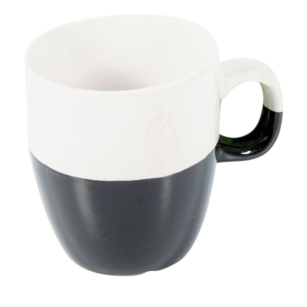Tasse céramique blanc noir 15cl