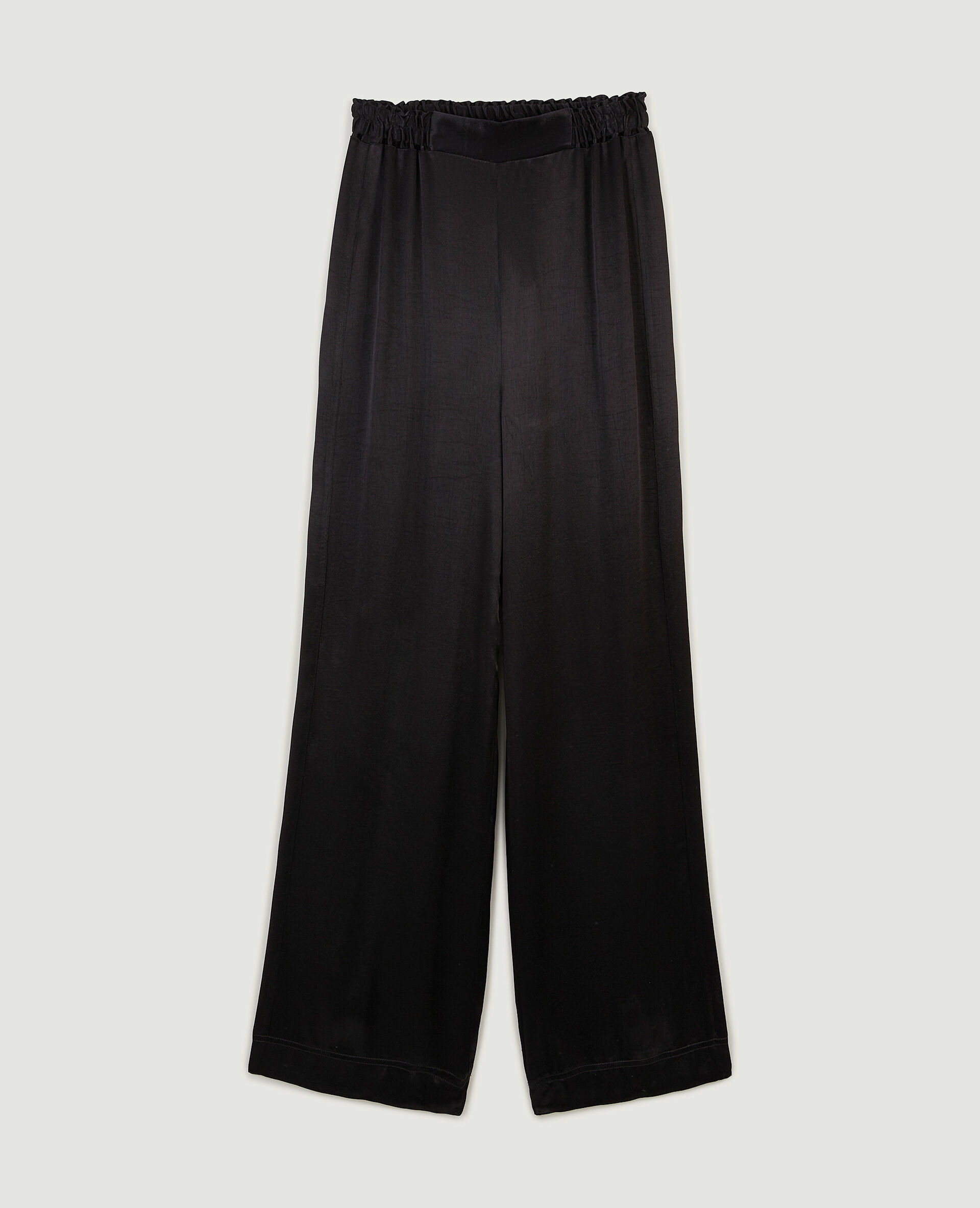 Pantalon large en satin - Noir