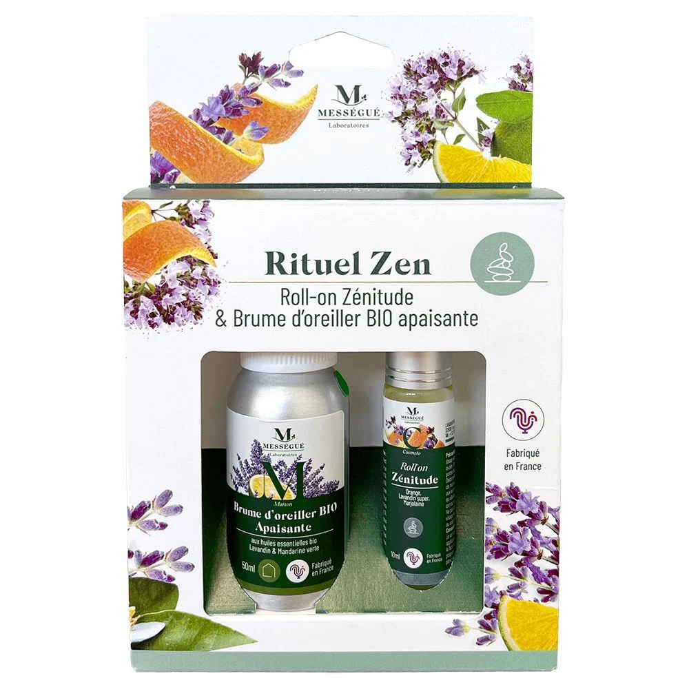 Coffret Mességué roll-on zénitude et brume d'oreiller Bio apaisante