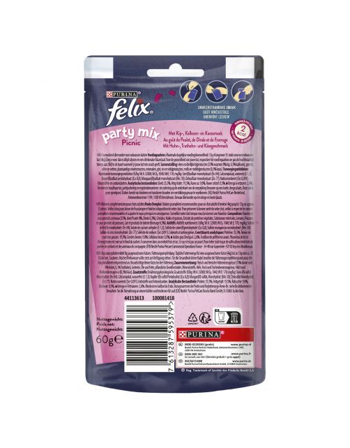 Felix Partymix Picnic - Kattensnack - Mix 60 g