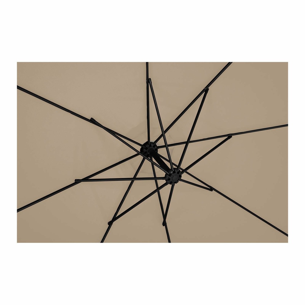 Parasol déporté - taupe - rond - diamètre 300 cm - inclinable