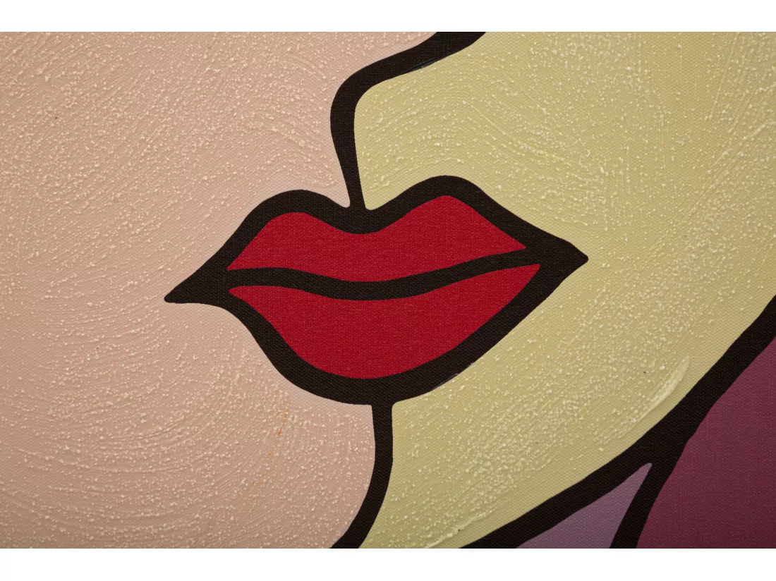 Tableau Double Face Moderne sur Toile - Design Cubiste aux Couleurs Vives - Cadre en Bois de Pin - 80 x 3 x 120 cm