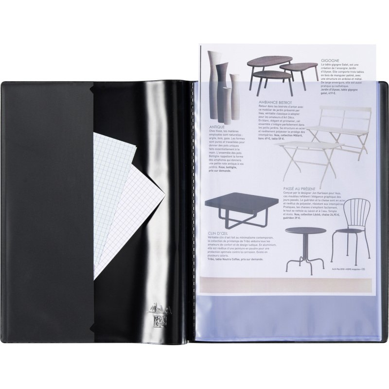 Protège-documents opaques A4 80 pochettes Le Lutin Classique Oxford noir
