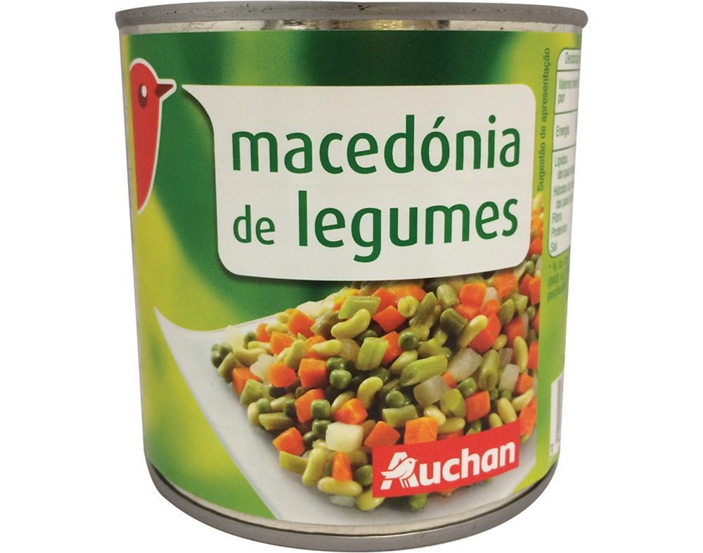 MACEDONIA AUCHAN LEGUMES EM LATA 400(265)G