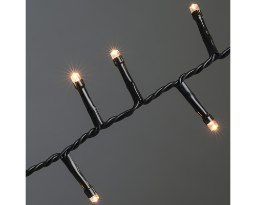 Konstsmide Micro LED Cluster String Lights, 4,38 m + 3 m aansluitdraad, 200 LED's, amberkleurige lichtkleur