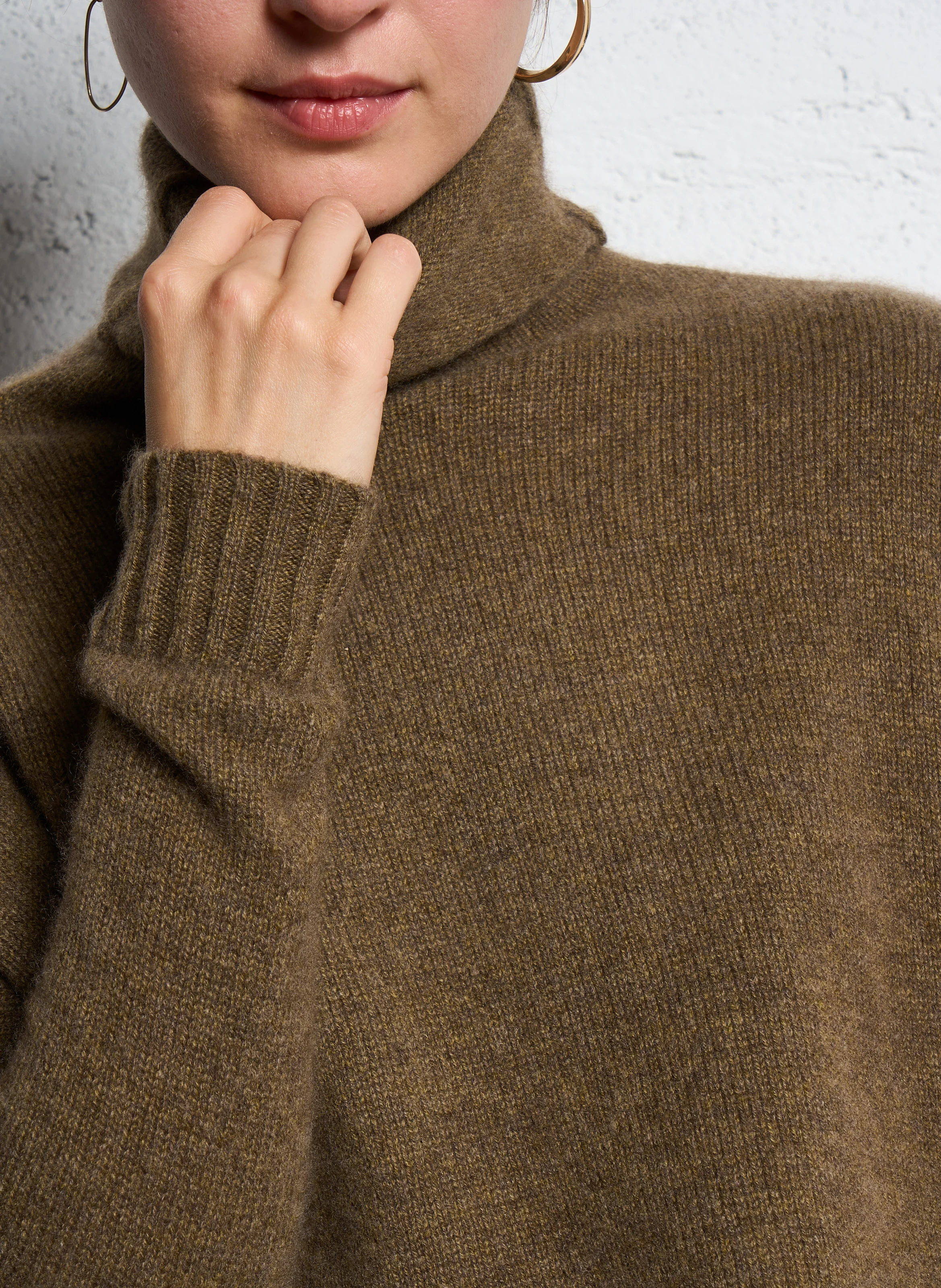 TILA - Pull col roulé en cachemire | Vert