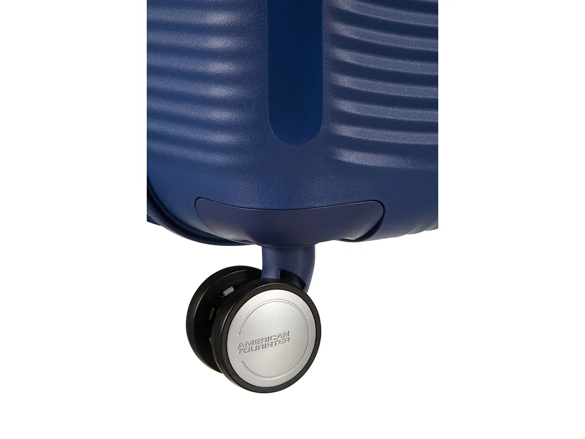 American Tourister Soundbox Spinner Expandable - Spinner 67 cm - hardside - polypropylen - midnatsmarineblå