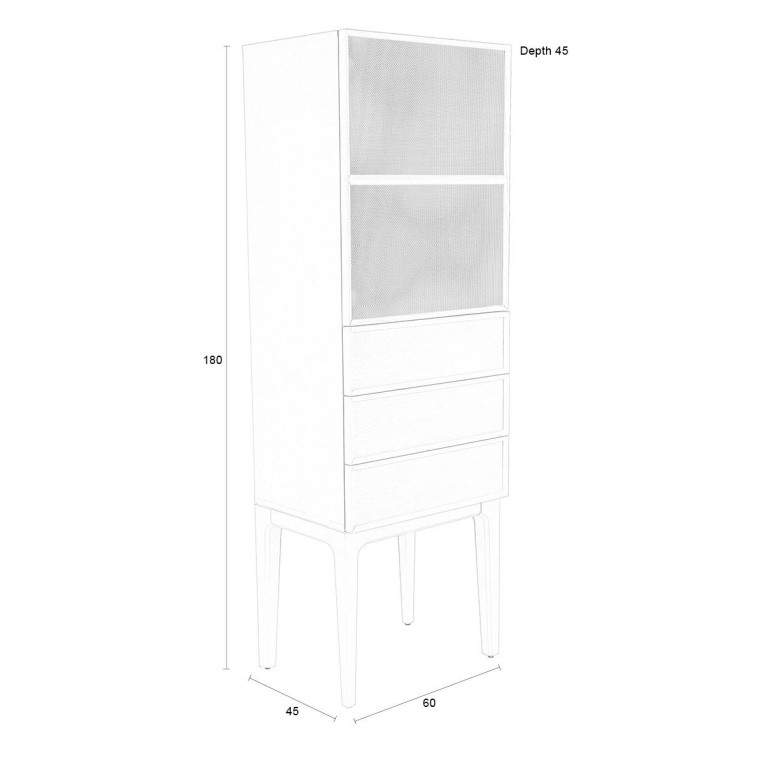 Zuiver June ladekast 1 deur 2 lades beige