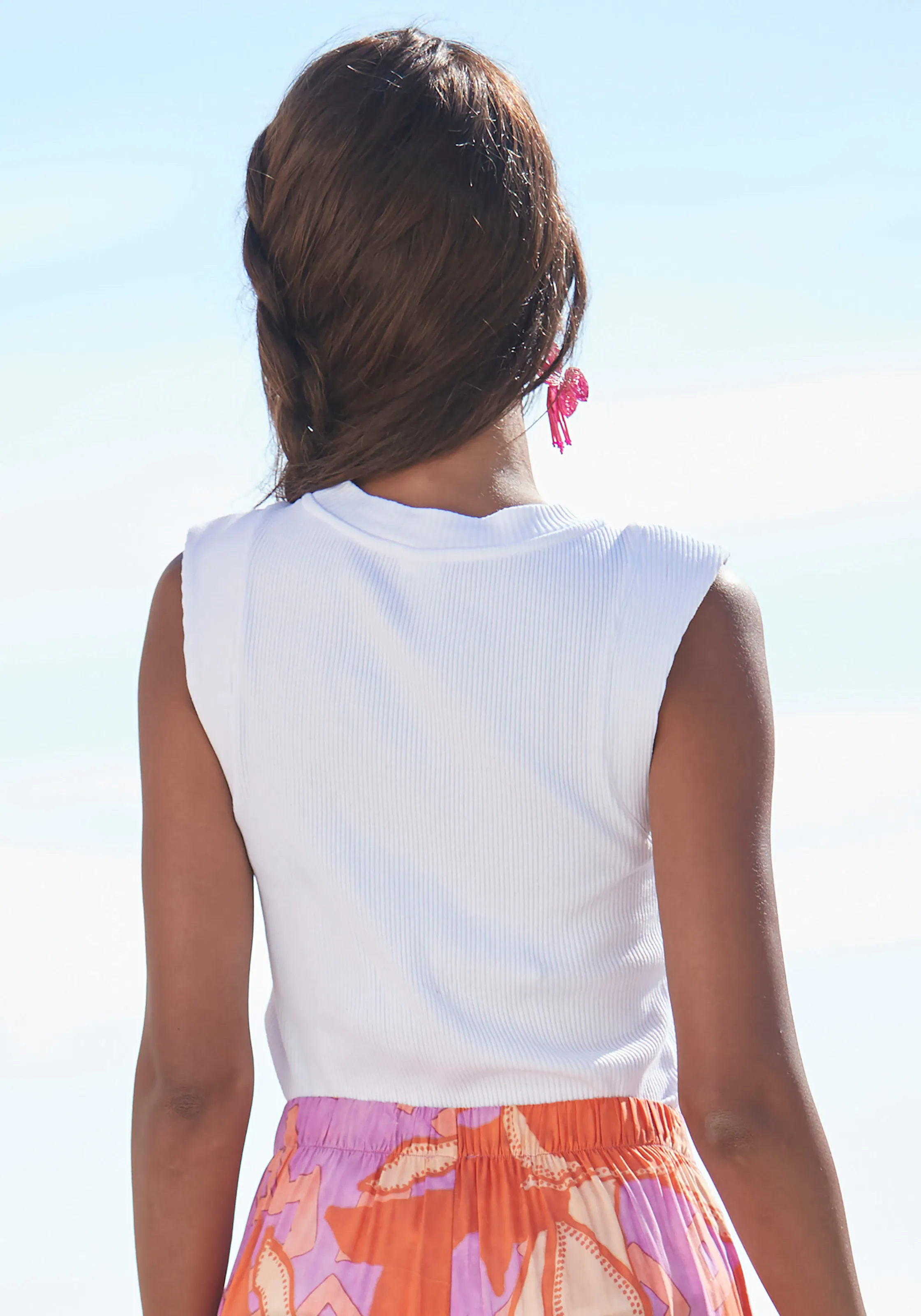 LASCANA Ripptanktop in weiß