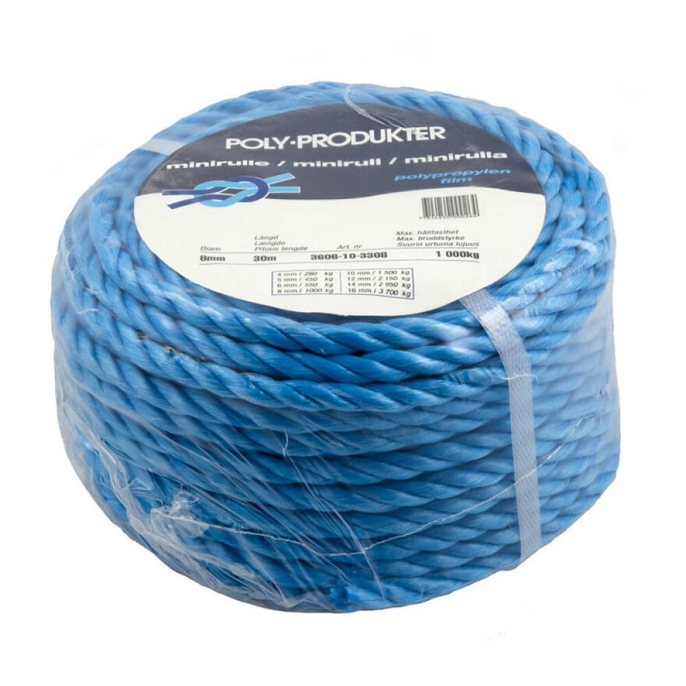 MINIRULL POLY-PRODUKTER PP-FILM Ø8MMX30M BLÅ