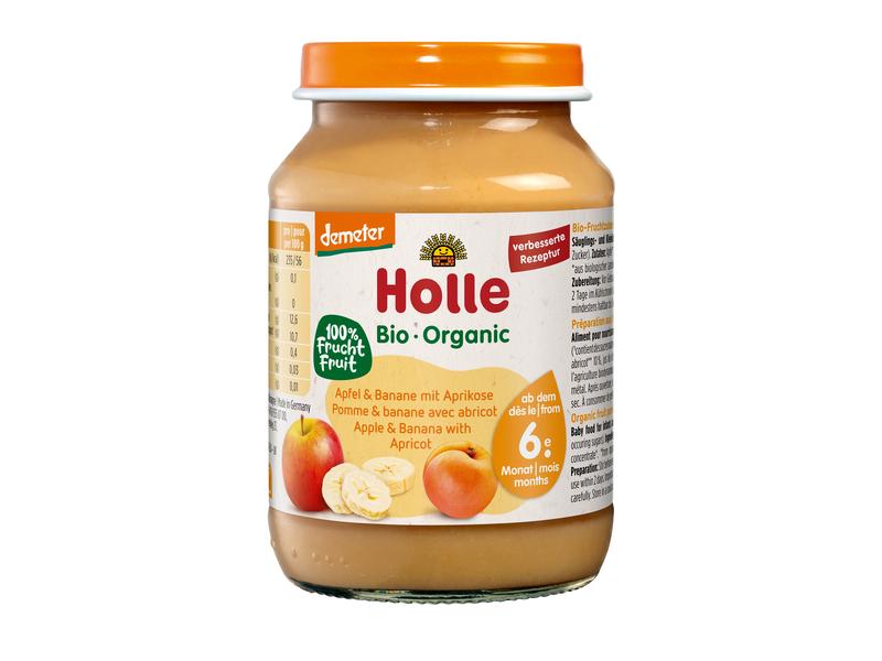 HOLLE Früchte Apfel & Banane mit Aprikose 190 g Bio-Früchtezubereitung