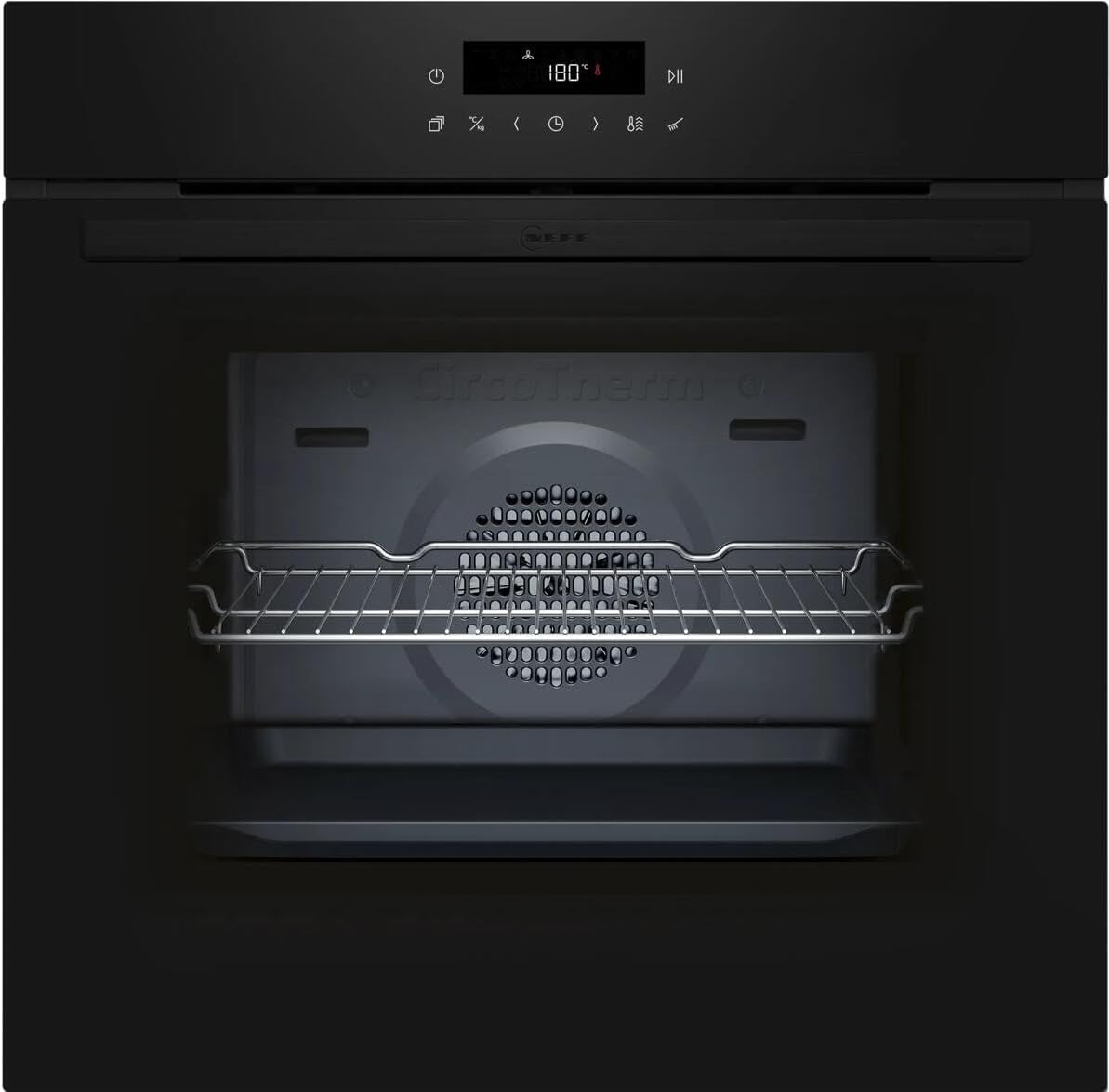 NEFF B2CCJ7BK3, N30, Einbau-Backofen Graphite Grey, LED Touch Control, 3D Heißluft, 7 Beheizungsarten, Air Fry und Air Fry-Backblech, Automatikprogramme, Pyrolyse und Easy Clean, Kindersicherung