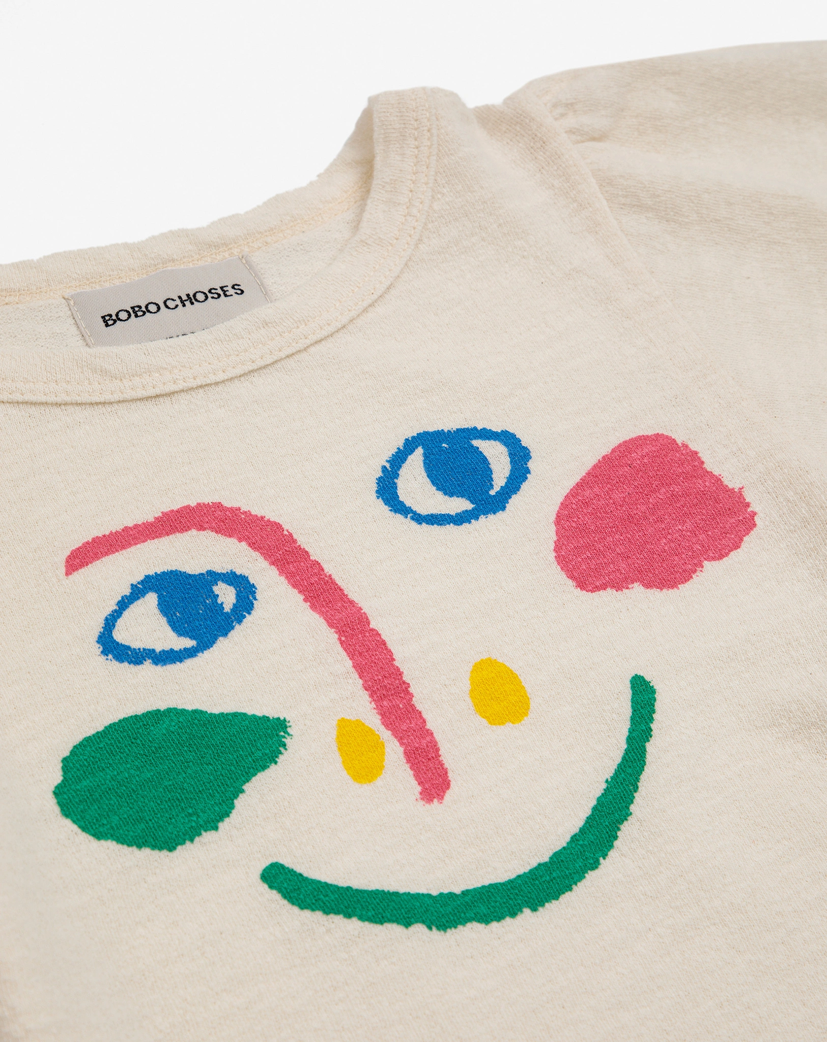 Langarmshirt SMILING MASK in offwhite