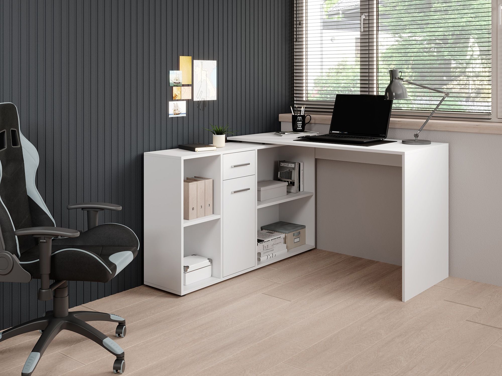 Crister - Bureau - Wit - 122x120 cm