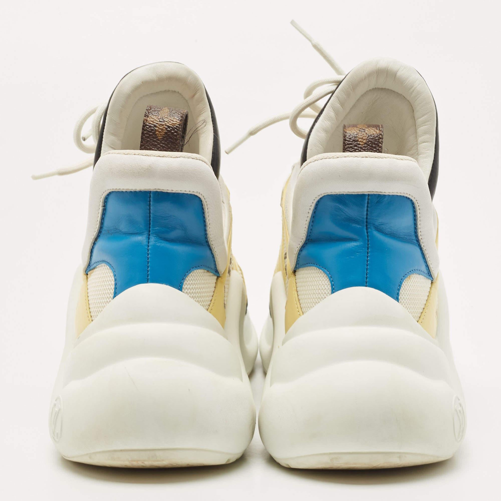 Louis Vuitton Multicolor Mesh and Leather Archlight Low Top Sneakers