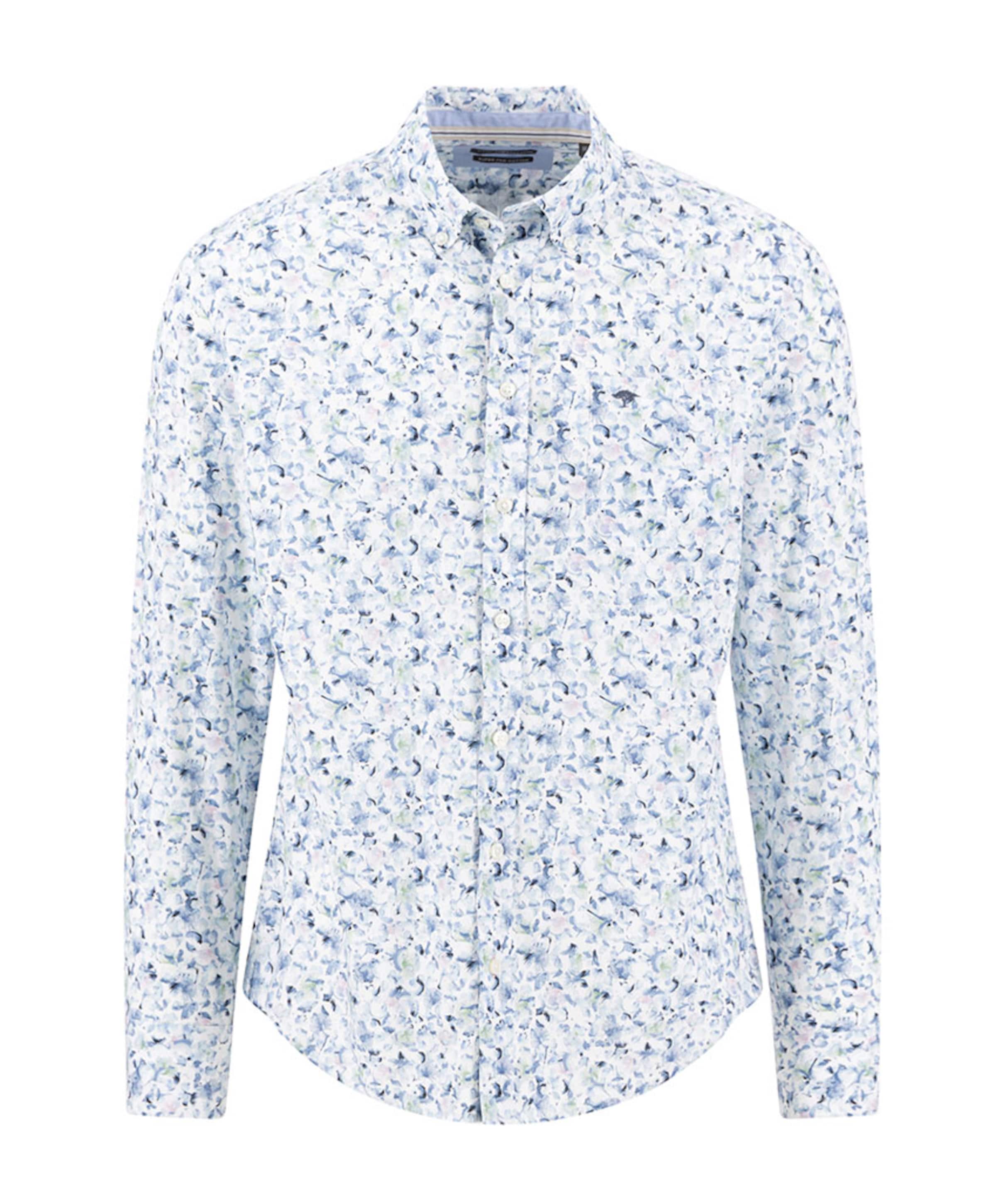 Fynch-Hatton Heren overhemd lange mouw blauw