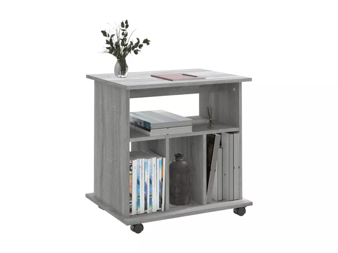 Armoire roulante Sonoma gris 60x45x60 cm Bois d'ingénierie